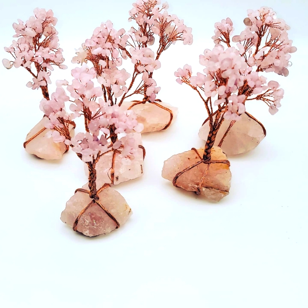 Rose Quartz Crystal Gemstone Tree
